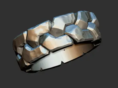 Rustic Braided Chain Ring 3D print model