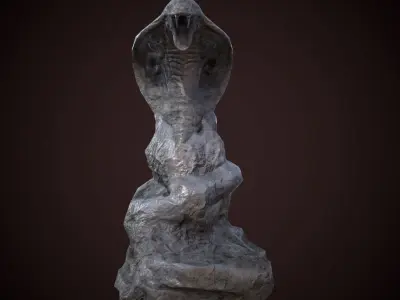 Snake Statue Low-poly 3D model