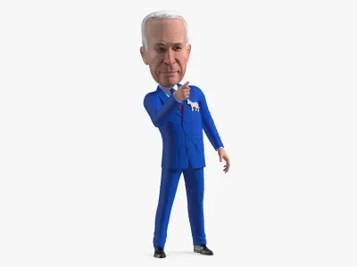 Cartoon Joe Biden with Democratic Icon 3D model
