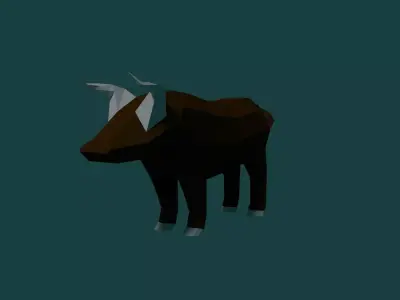 Low poly Bull Low-poly 3D model
