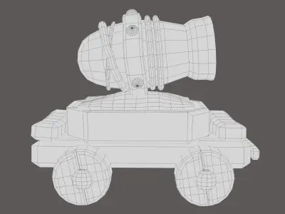Cannon Low poly Game-ready Low-poly 3D model