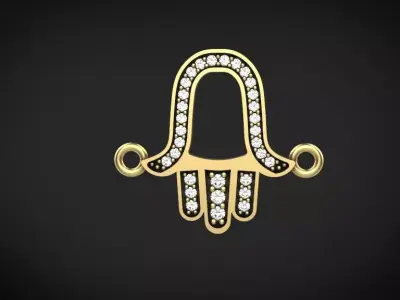 Fatima hand pendant-bracelet-part 3D print model