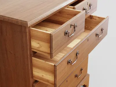 Mahagony antique chest of drawers 3D model