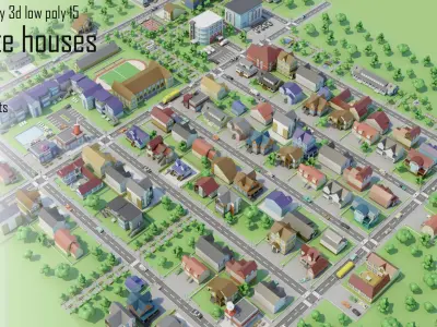 City Private houses 3D model