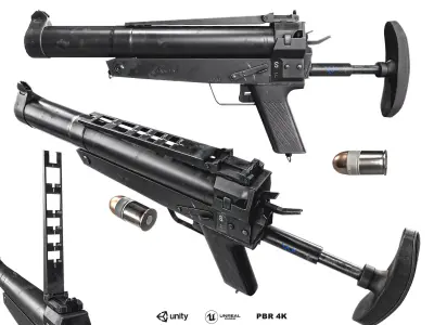 HK69A1 Grenade Launcher Low-poly 3D model purchase