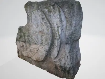 monument15 stone block with carvings 3D model