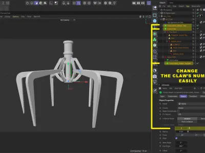 Metal Claw 16 with RIG 3D model