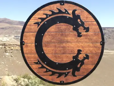 Viking Serpent Shield Low-poly 3D model