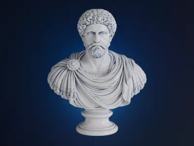 Marcus Aurelius Bust - 3 Versions Low-poly 3D model