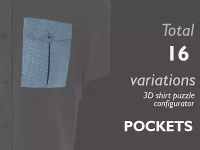 Part 6 - 3D Shirt Puzzle Configurator - POCKETS 3D model