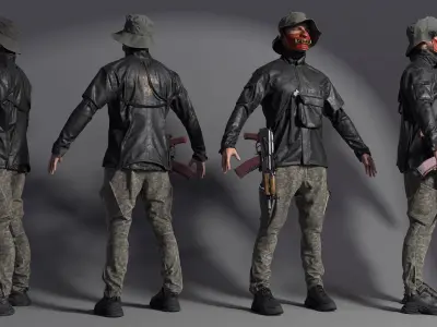 Soldier - City soldier Low-poly 3D model