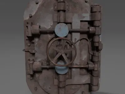 Worn Industrial Heavy Door 3D model