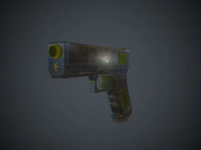Glock18 gun with light 3D model