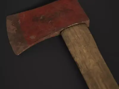 Fire Axe Low-poly 3D model 4