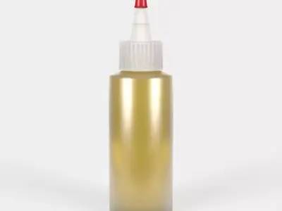 Plastic Applicator Squeeze Bottle with Nozzle Lid and Cap 2oz 3D model