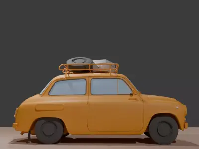  Low Poly Cartoon Vehicle Low-poly 3D model