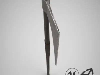 Medieval Axe Low-poly 3D model 3