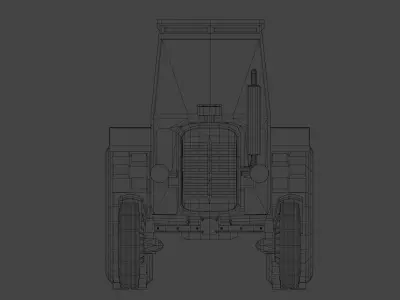 90s Generic European Light Tractor Low-poly 3D model