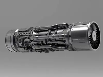 Aircraft engine 3D model V1