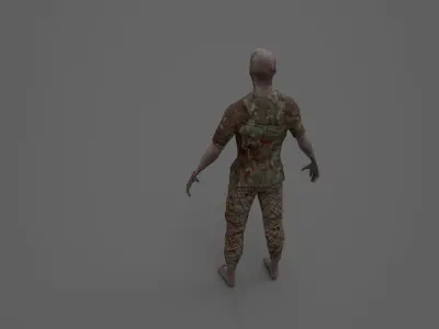 Zombie Man  Low-poly 3D model