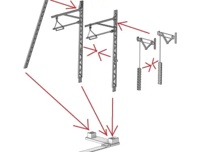 Catenery Tension Pole type A 1-87 FDM 3D print model