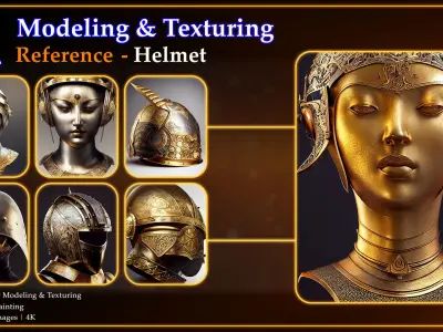 41 Texturing and Modeling Reference - Helmet 3D model