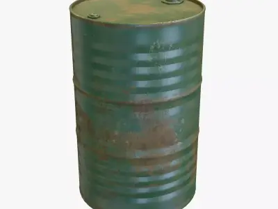 Green Oil Drum Low-poly 3D model