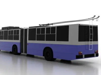 Trolleybus JUMZ-T1 1992 Low Low-poly 3D model