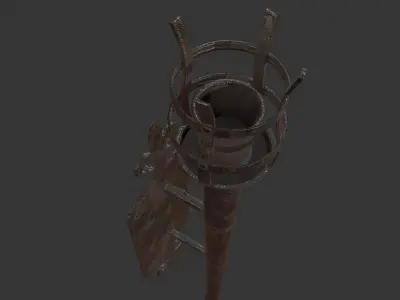 Medieval Torch Game Asset Low-poly 3D model