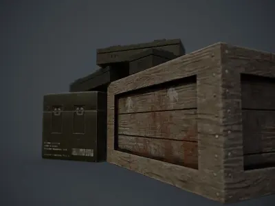 Military Crates Collection Low-poly 3D model