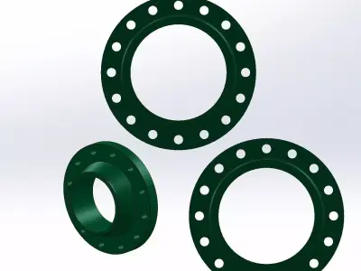 Flanges ANSI B16 Classe 300 lbs Modelos cad 3D Low-poly 3D model