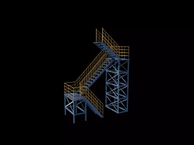 Industrial stair 3D model