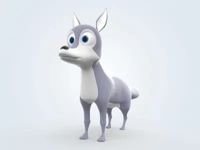 Cartoon Wolf 3D model purchase
