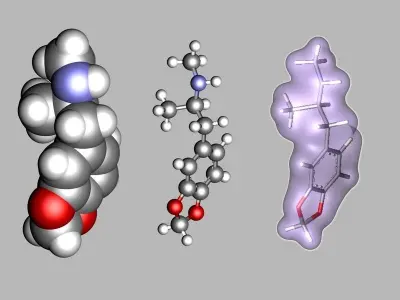 Ecstasy MDMA molecule 3D model