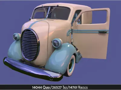 Vintage Custom COE Delivery Van Low-poly 3D model