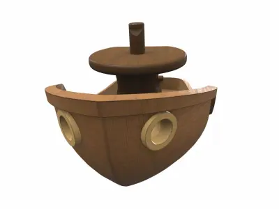 Free wooden ship toy Free 3D model