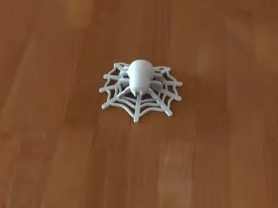 Spider silver web 3D print model
