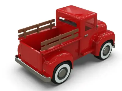 Lowpoly Cartton Truck  Low-poly 3D model