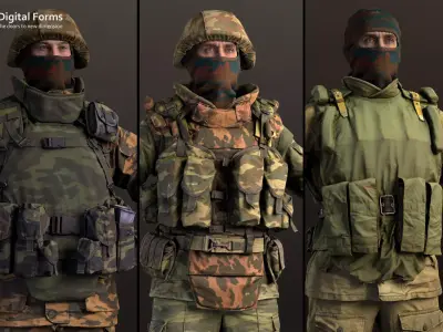 Russian uniform pack 3D model