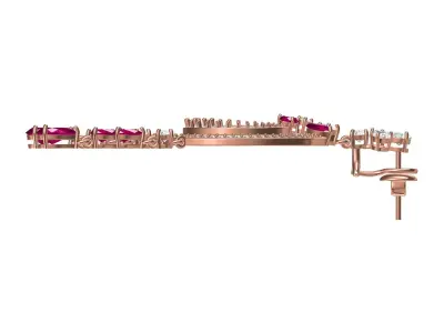 Antique Large Diamond Ring Pear Drop Earring 3D print model