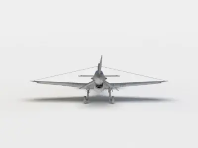 Gray plane Low-poly 3D model