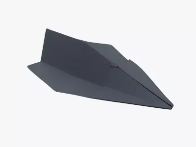 Paper Plane Black Low-poly 3D model