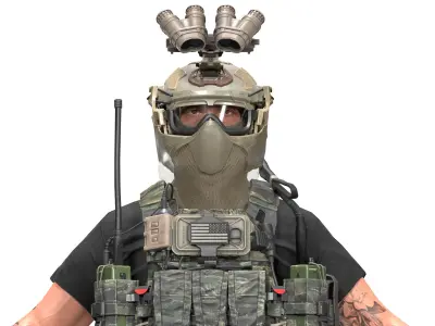 OPS CORE Force On Force Mandible Low-poly 3D model