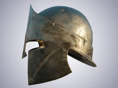 Greek helmet Low-poly 3D model purchase
