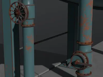 Industrial Big Barrels Low-poly 3D model