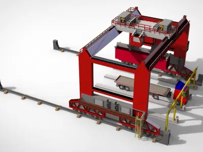 Overhead crane  3D model
