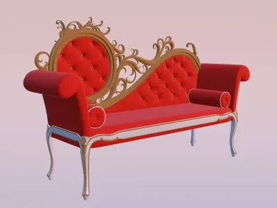 Chaise Lounges Victorian Antique Chair 3D model