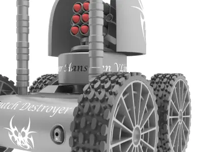 Destroyer remote control robot with two wheels 3D model