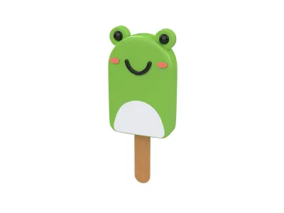 Cartoon Frog Ice Cream Cute Low-poly 3D model