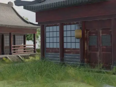 Island Village Layout 3D model